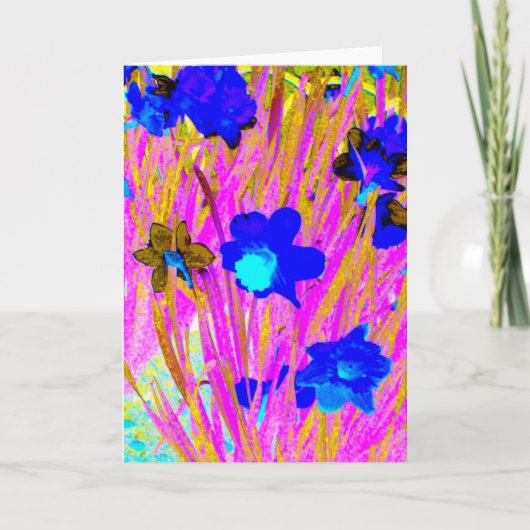 'Pink Daffodils' Blank-Grüße-Karte Karte (Vorderseite)