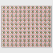 Pink Daffodin Frühlingszeit Blume Geschenkpapier (Flach)