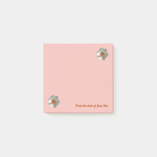 Pink Daffodin Frühlingszeit Blume Post-it Klebezettel (Vorderseite)