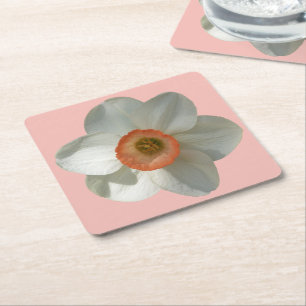 Pink Daffodin Frühlingszeit Blume Rechteckiger Pappuntersetzer