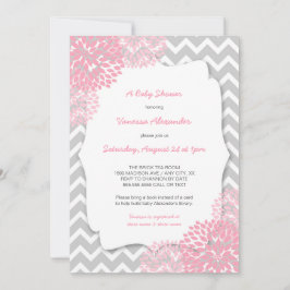 Pink Dahlia Baby Dusche lädt ein Einladung
