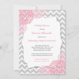 Pink Dahlia Baby Dusche lädt ein Einladung