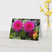 Pink Dahlia Blank Note Card Karte (Gelbe Blume)