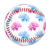 Pink Dahlia, Blue Dahla, Blumenmuster, Blume Baseball (Vorderseite Links)