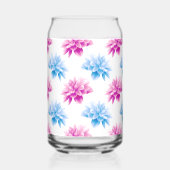 Pink Dahlia, Blue Dahla, Blumenmuster, Blume Dosenglas (Vorderseite)