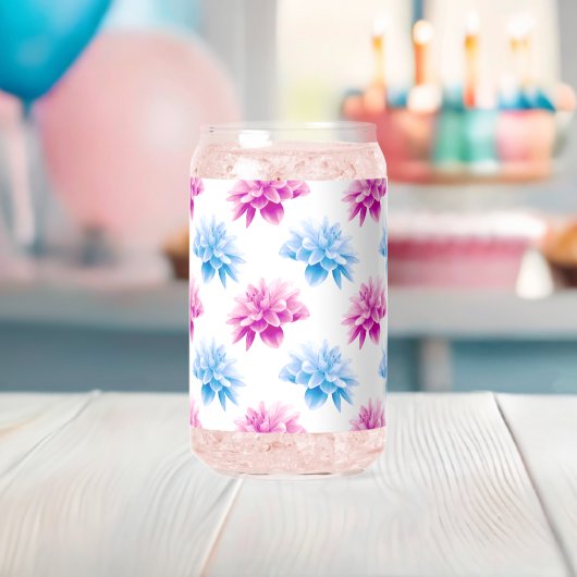 Pink Dahlia, Blue Dahla, Blumenmuster, Blume Dosenglas (Insitu (Baby Party))