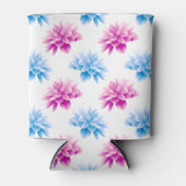 Pink Dahlia, Blue Dahla, Blumenmuster, Blume Dosenkühler (Vorderseite)