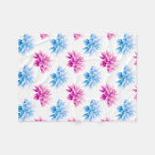 Pink Dahlia, Blue Dahla, Blumenmuster, Blume Fleecedecke (Vorderseite (Horizontal))