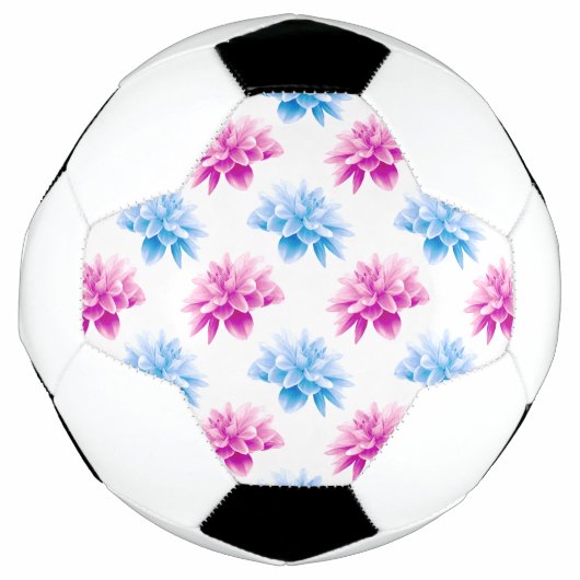 Pink Dahlia, Blue Dahla, Blumenmuster, Blume Fußball (Vorderseite)