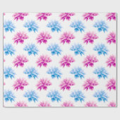 Pink Dahlia, Blue Dahla, Blumenmuster, Blume Geschenkpapier (Flach)