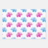 Pink Dahlia, Blue Dahla, Blumenmuster, Blume Geschenkpapier Set (Vorderseite 3)