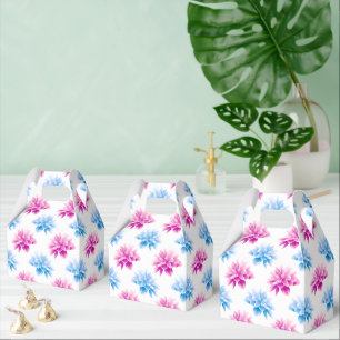 Pink Dahlia, Blue Dahla, Blumenmuster, Blume Geschenkschachtel