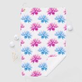 Pink Dahlia, Blue Dahla, Blumenmuster, Blume Golfhandtuch (Insitu)
