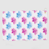 Pink Dahlia, Blue Dahla, Blumenmuster, Blume Golfhandtuch (Horizontal)