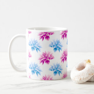 Pink Dahlia, Blue Dahla, Blumenmuster, Blume Kaffeetasse