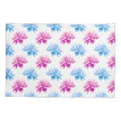 Pink Dahlia, Blue Dahla, Blumenmuster, Blume Kissenbezug (Rückseite)