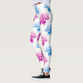 Pink Dahlia, Blue Dahla, Blumenmuster, Blume Leggings (Links)