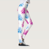 Pink Dahlia, Blue Dahla, Blumenmuster, Blume Leggings (Rechts)