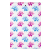 Pink Dahlia, Blue Dahla, Blumenmuster, Blume Mini Klemmbrett (Rückseite)