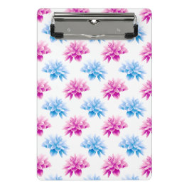 Pink Dahlia, Blue Dahla, Blumenmuster, Blume Mini Klemmbrett