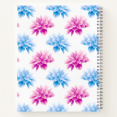 Pink Dahlia, Blue Dahla, Blumenmuster, Blume Notizblock (Rückseite)
