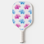 Pink Dahlia, Blue Dahla, Blumenmuster, Blume Pickleball Schläger (Rückseite)