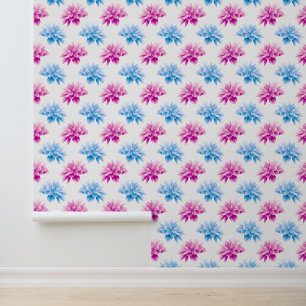 Pink Dahlia, Blue Dahla, Blumenmuster, Blume Tapete