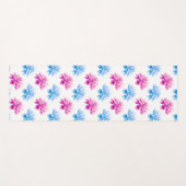 Pink Dahlia, Blue Dahla, Blumenmuster, Blume Yogamatte (Vorderseite (Horizontal))