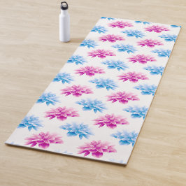 Pink Dahlia, Blue Dahla, Blumenmuster, Blume Yogamatte