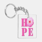 Pink Dahlia Blume Foto HOPE Schlüsselanhänger (Vorderseite links)