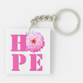 Pink Dahlia Blume Foto HOPE Schlüsselanhänger (Rückseite)