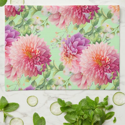 Pink Dahlia Blume Geschirrtuch (Gefaltet)