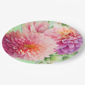 Pink Dahlia Blume Pappteller (Schrägansicht)