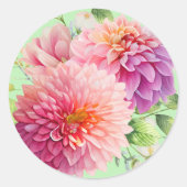 Pink Dahlia Blume Runder Aufkleber (Vorderseite)