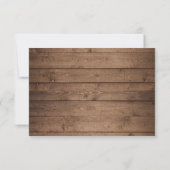 Pink Dahlia Blume Rustic Wood Wedding RSVP Karte (Rückseite)