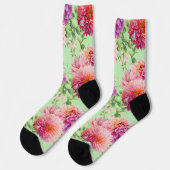 Pink Dahlia Blume Socken (Linkes Detail)
