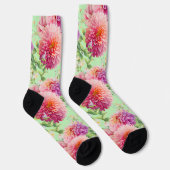 Pink Dahlia Blume Socken (Rechts)