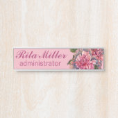 Pink Dahlia Blume Türschild (Vorderseite )
