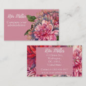 Pink Dahlia Blume Visitenkarte (Vorne/Hinten)