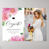 Pink Dahlia Congratulations Graduation Photo Poster (Vorne)