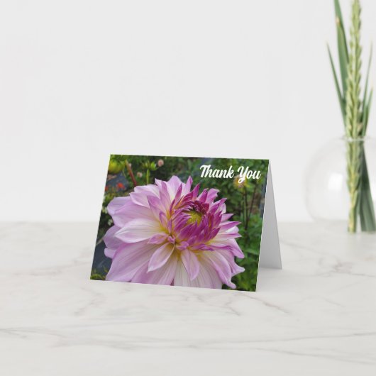 Pink Dahlia Dankeskarte (Vorderseite)