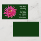 Pink Dahlia - Dunkelgrün Visitenkarte (Vorne/Hinten)