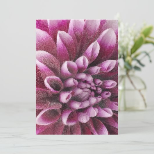 Pink Dahlia Einladung (Stehend Vorderseite)