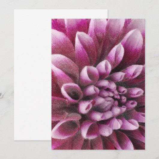 Pink Dahlia Einladung (Vorne/Hinten)