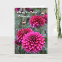 Pink Dahlia Floral Fotograf Happy Birthday
