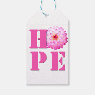Pink Dahlia Foto HOPE-Geschenkmarke Geschenkanhänger