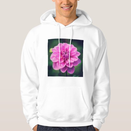 Pink Dahlia Hoodie (Vorderseite)