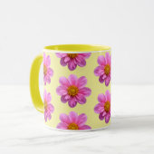 Pink Dahlia Pattern Tasse (Vorderseite Links)