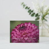 Pink Dahlia Save the Date Postkarte (Stehend Vorderseite)
