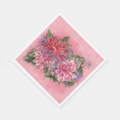 Pink Dahlia Vintage Blume Serviette (Ecke)